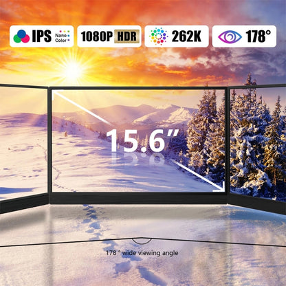 15.6 inch HDR 1080P IPS Screen Portable Monitor, 15.6 inch 1080P