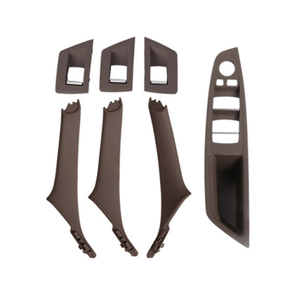 For BMW F10 / F18 5 Series 7pcs Car Inside Doors Handle Pull Trim Cover, 51417225874, Right Driving(Black), Right Driving(Beige Yellow), Right Driving(Beige White), Right Driving(Grey), Right Driving(Wine Red), Right Driving(Mocha Color)
