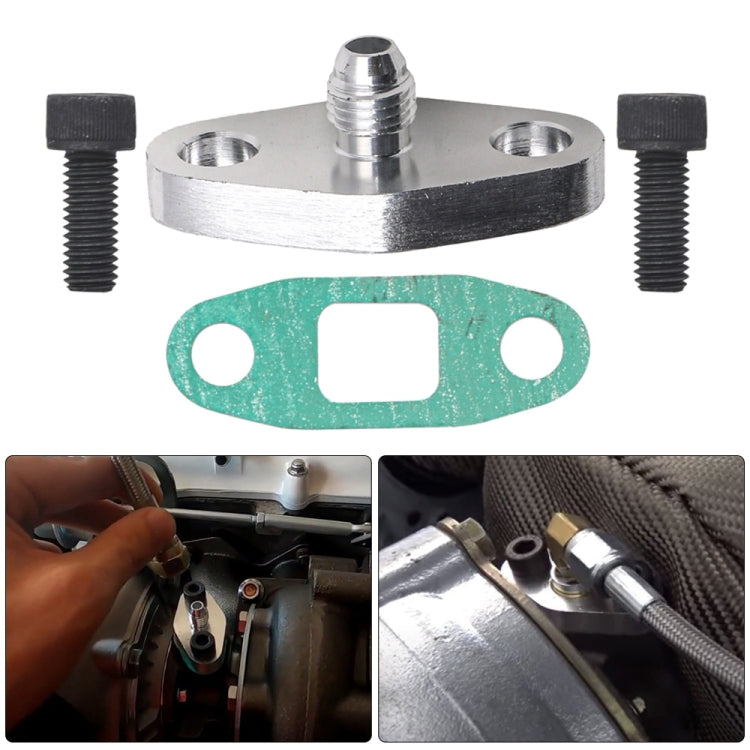 Car Turbine Oil Supply Pipe Flange Gasket AN4 Joint Adapter, For T3 T4 T04E GT42