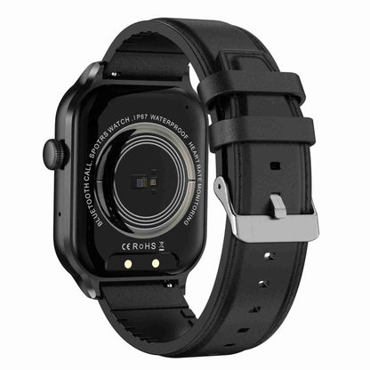 2.01 inch Leather Strap Bluetooth Call Smart Watch Support Heart Rate Monitoring / Non-invasive Blood Sugar, Leather Strap Black, Leather Strap Brown