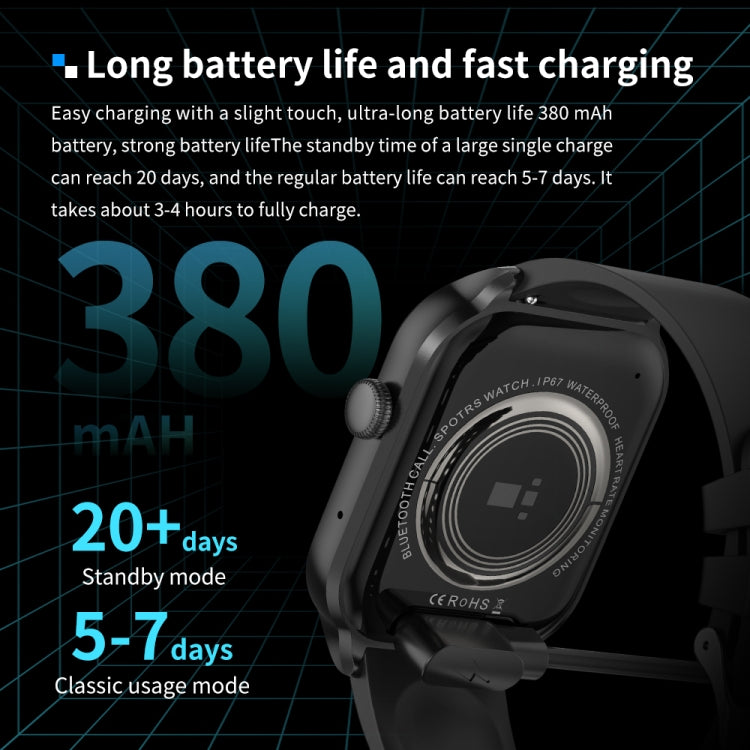 2.01 inch Leather Strap Bluetooth Call Smart Watch Support Heart Rate Monitoring / Non-invasive Blood Sugar, Leather Strap Black, Leather Strap Brown