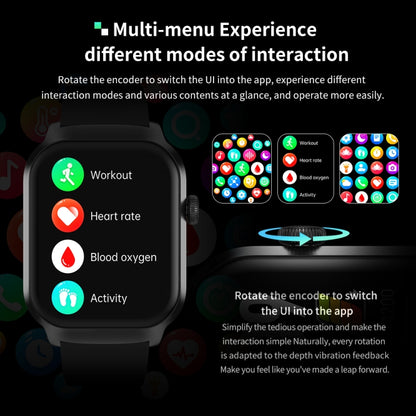 2.01 inch Silicone Strap Bluetooth Call Smart Watch Support Heart Rate Monitoring / Non-invasive Blood Sugar, Silicone Strap Black, Silicone Strap Light Yellow