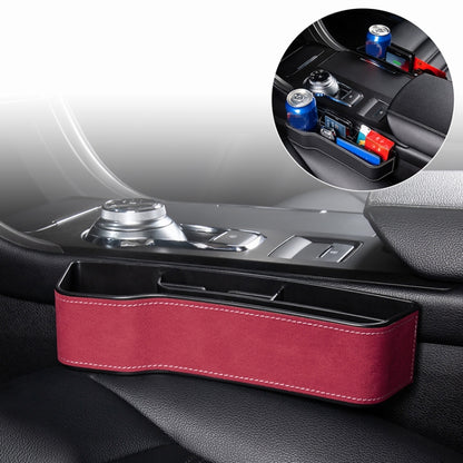 Car Multi-functional Console Box Cup Holder Seat Gap Side Storage Box, Frizzled Feather Style, Grey Front Passenger Seat, Grey Main Driver Seat, Red Front Passenger Seat, Red Main Driver Seat