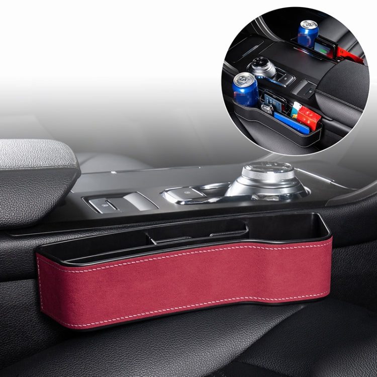 Car Multi-functional Console Box Cup Holder Seat Gap Side Storage Box, Frizzled Feather Style, Grey Front Passenger Seat, Grey Main Driver Seat, Red Front Passenger Seat, Red Main Driver Seat