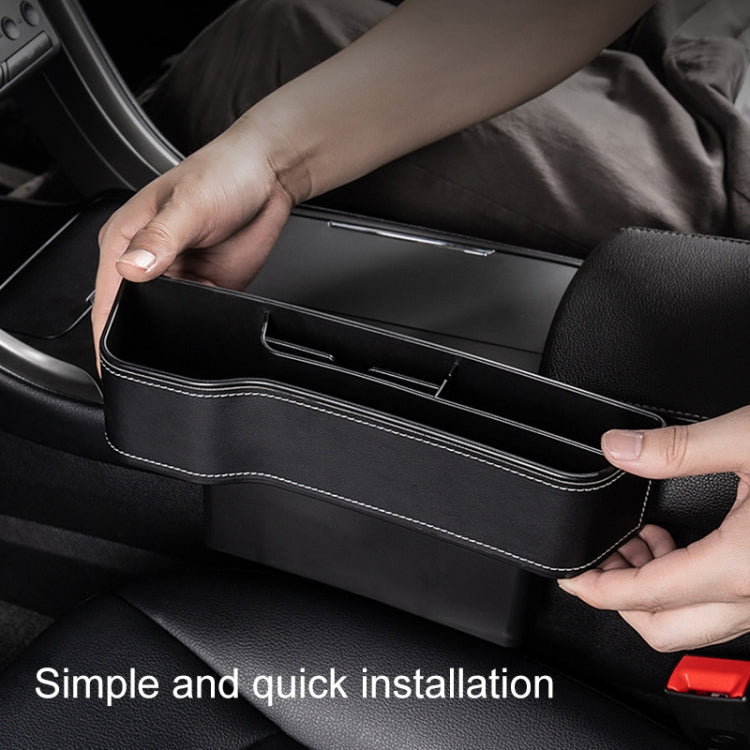 Car Multi-functional Console Box Cup Holder Seat Gap Side Storage Box, Frizzled Feather Style, Grey Front Passenger Seat, Grey Main Driver Seat, Red Front Passenger Seat, Red Main Driver Seat