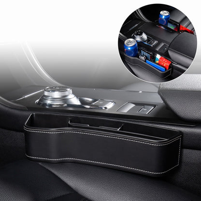 Car Multi-functional Console Box Cup Holder Seat Gap Side Storage Box, Leather Style, Brown Front Passenger Seat, Beige Front Passenger Seat, Black Front Passenger Seat, Black Main Driver Seat, Beige Main Driver Seat, Brown Main Driver Seat