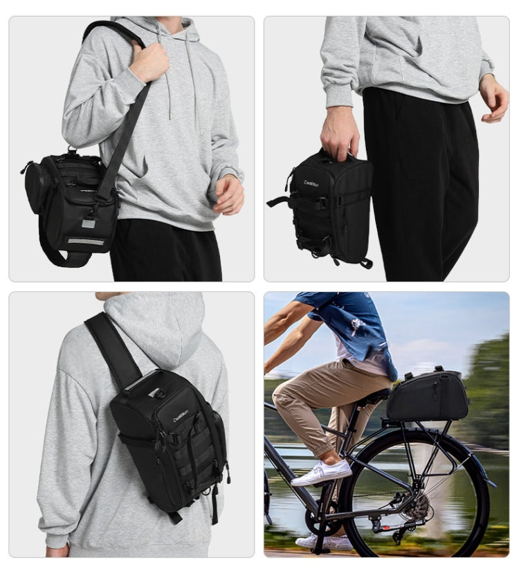 CADeN D116 Mountain Bike Panniers Tail Bags Crossbody Camera Bag Photography Lens Shoulder Bag, 30.5 x 17 x 18cm, 37 x 19.5 x 23cm