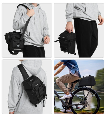 CADeN D116 Mountain Bike Panniers Tail Bags Crossbody Camera Bag Photography Lens Shoulder Bag, 30.5 x 17 x 18cm, 37 x 19.5 x 23cm