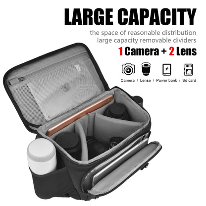 Cwatcun D67 Crossbody Camera Bag Photography Lens Shoulder Bag, 30.5 x 16.5 x 20cm L, 36 x 21 x 24cm XL
