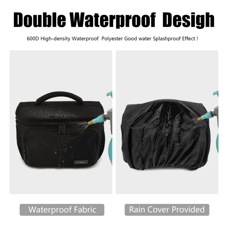 Cwatcun D67 Crossbody Camera Bag Photography Lens Shoulder Bag, 30.5 x 16.5 x 20cm L, 36 x 21 x 24cm XL