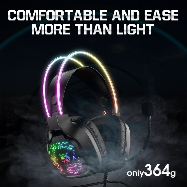 ONIKUMA X22 USB + 3.5mm Colorful Light Wired Gaming Headset with Mic, Cable length: 1.8m, X22