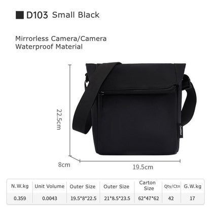 Cwatcun D103 Crossbody Camera Bag Photography Lens Shoulder Bag, 22.5 x 19.5 x 8cm, 22.5 x 22.5 x 12.5cm