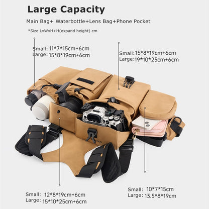 Cwatcun D104 Camera Waist Pack Vest Bag, 59.5 x 9.5 x 21cm, 75 x 10.5 x 27.5cm