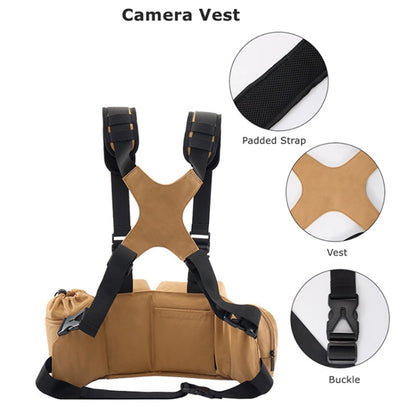 Cwatcun D104 Camera Waist Pack Vest Bag, 59.5 x 9.5 x 21cm, 75 x 10.5 x 27.5cm