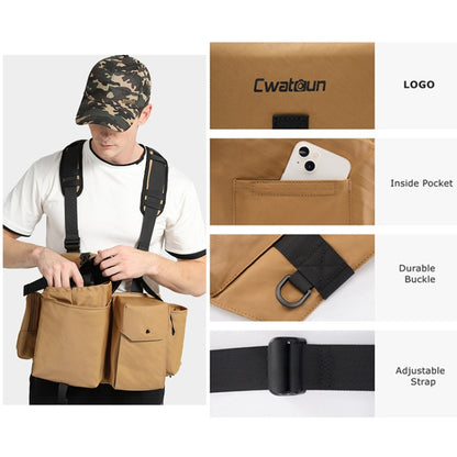 Cwatcun D104 Camera Waist Pack Vest Bag, 59.5 x 9.5 x 21cm, 75 x 10.5 x 27.5cm