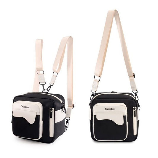 Cwatcun D118 Contrast Two Ways Backpack Cross-body Canera Bag, 21 x 21 x 14.5cm