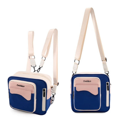 Cwatcun D118 Contrast Two Ways Backpack Cross-body Canera Bag, 21 x 21 x 14.5cm