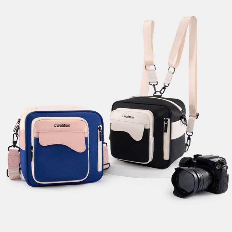 Cwatcun D118 Contrast Two Ways Backpack Cross-body Canera Bag, 21 x 21 x 14.5cm