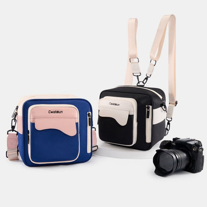 Cwatcun D118 Contrast Two Ways Backpack Cross-body Canera Bag, 21 x 21 x 14.5cm