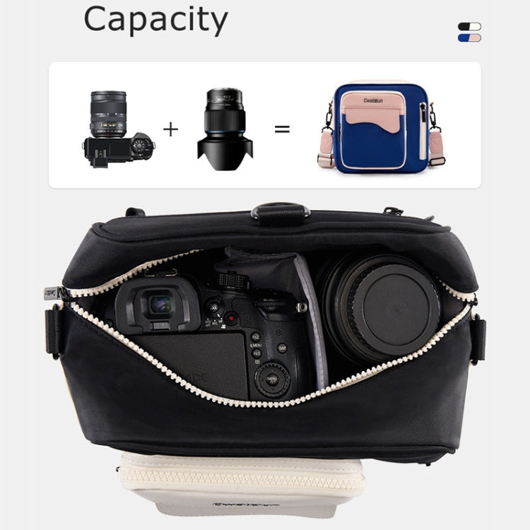Cwatcun D118 Contrast Two Ways Backpack Cross-body Canera Bag, 21 x 21 x 14.5cm