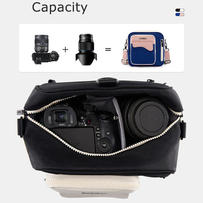 Cwatcun D118 Contrast Two Ways Backpack Cross-body Canera Bag, 21 x 21 x 14.5cm