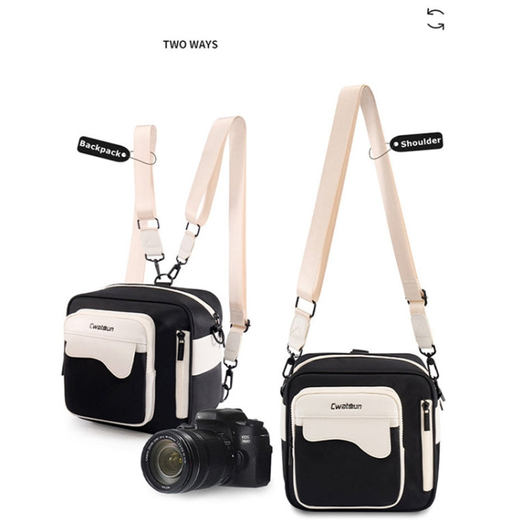 Cwatcun D118 Contrast Two Ways Backpack Cross-body Canera Bag, 21 x 21 x 14.5cm