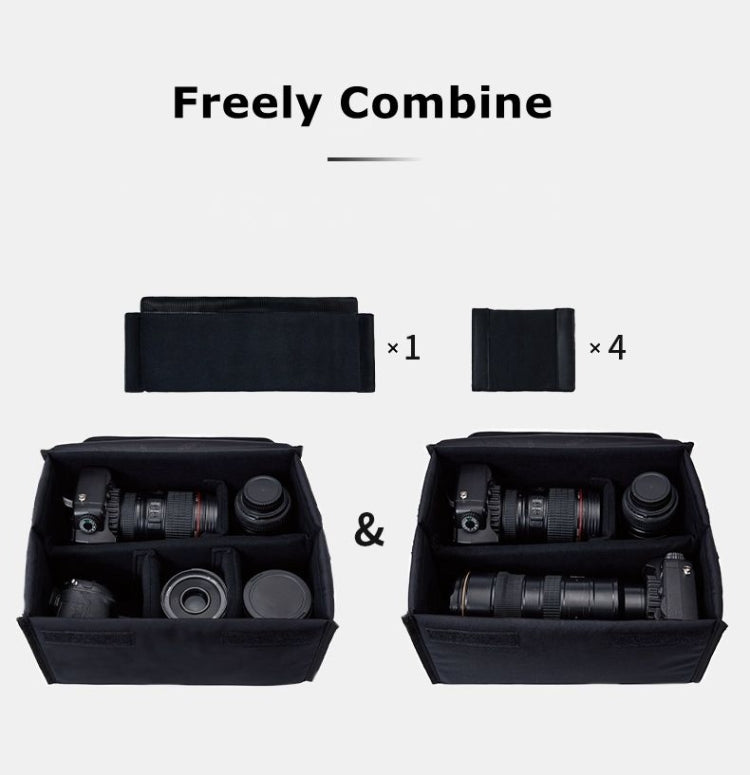 Cwatcun H80 Large Capacity Foldable Inner Camera Bag Photography Lens Bag, 30 x 19 x 15cm M