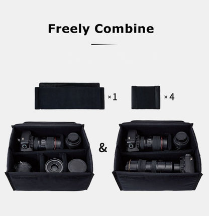Cwatcun H80 Large Capacity Foldable Inner Camera Bag Photography Lens Bag, 30 x 19 x 15cm M