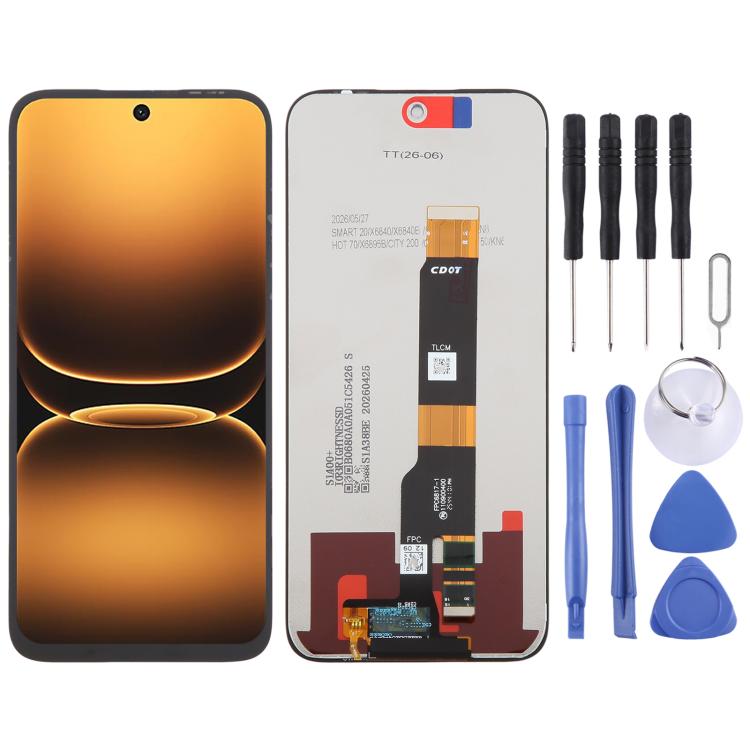 OEM LCD Screen with Digitizer Full Assembly, For Infinix GT 50 Pro X6891, For Infinix Hot 70 X6895B, For Infinix Note Edge X6887, For Infinix Smart 20 X6840 X6840B, For Infinix Note 60 Pro X6878, For Infinix Note 60 X6879, For Infinix Hot 60i 5G X6730 ...