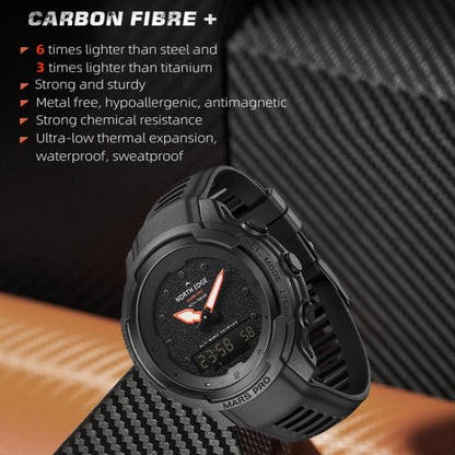 NORTH EDGE MarsPro Carbon Fiber Outdoor Sports Multifunctional Electronic Watch, MarsPro
