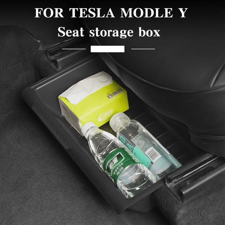 For Tesla Model Y 2021-2023 TPE Storage Organizer Under Car Seat, with Cover, without Cover