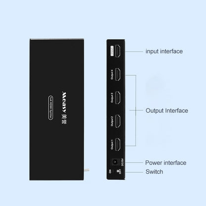 Measy SPH104 1 to 4 4K HDMI 1080P Simultaneous Display Splitter, 1 to 4, AU Plug, 1 to 4, EU Plug, 1 to 4, UK Plug