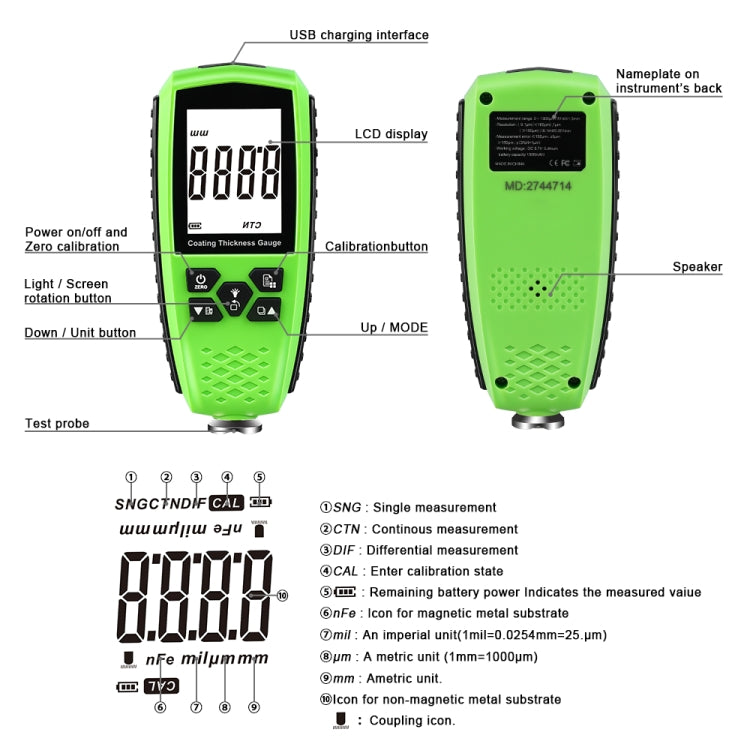RZ859 Metal Coating Thickness Gauge, RZ859