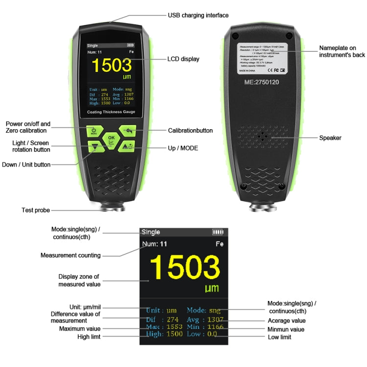RZ860 Metal Coating Thickness Gauge, RZ860