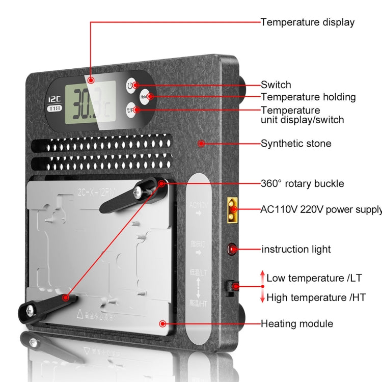 i2C T18 LCD Display PCB Motherboard Layered Desoldering Station For iPhone X-15 Pro Max with Glue Removal Module, For iPhone X-15 Pro Max Module+Glue Removal Module