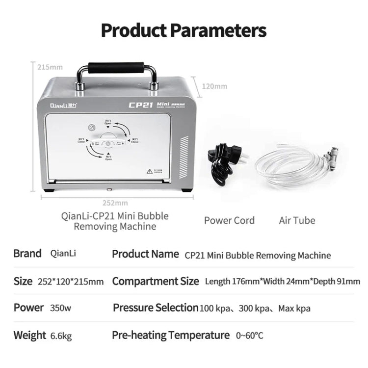 Qianli CP21 Mini LCD Screen Bubble Removing Machine, Qianli CP21 Mini, EU Plug