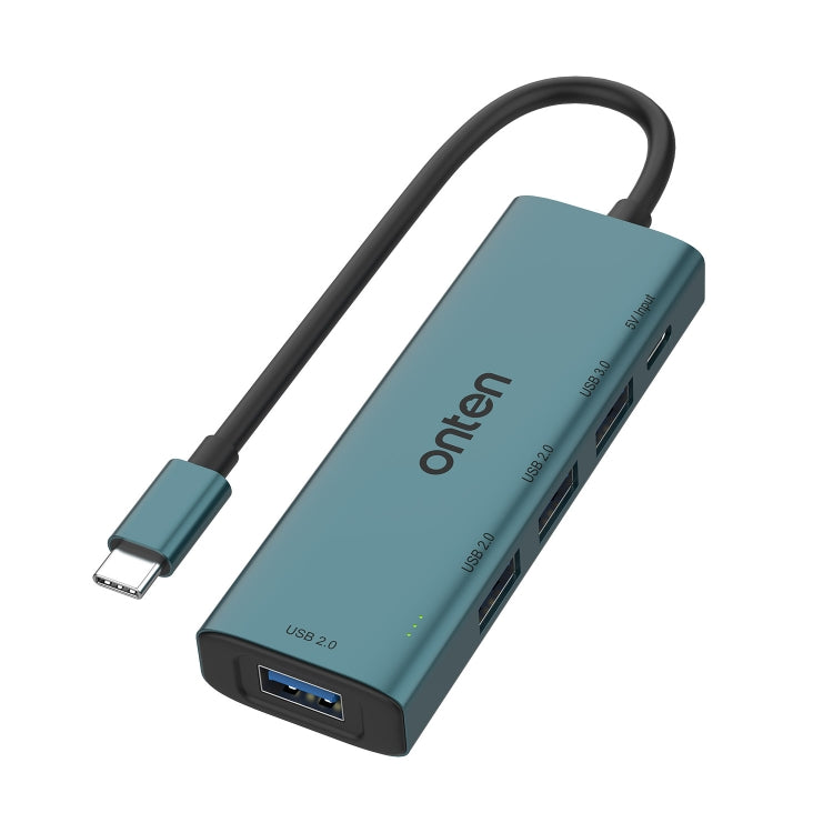 Onten UC119 5 in 1 USB-C / Type-C to USB 4-Ports USB HUB with 5V Input, UC119