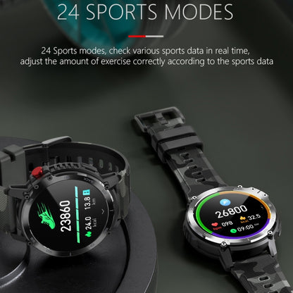 C22 1.6 inch Round Screen Bluetooth Smart Watch, Support Health Monitoring & 24 Sports Modes