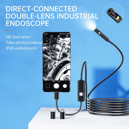 AN112 8mm Double Lenses HD Industry Endoscope Type-C + Micro USB + 8 Pin Connection, 1m Soft Tube, 2m Soft Tube, 3.5m Soft Tube, 5m Soft Tube, 10m Soft Tube