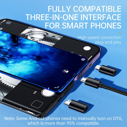 AN112 8mm Double Lenses HD Industry Endoscope Type-C + Micro USB + 8 Pin Connection, 1m Hard Tube, 2m Hard Tube, 3.5m Hard Tube, 5m Hard Tube, 10m Hard Tube