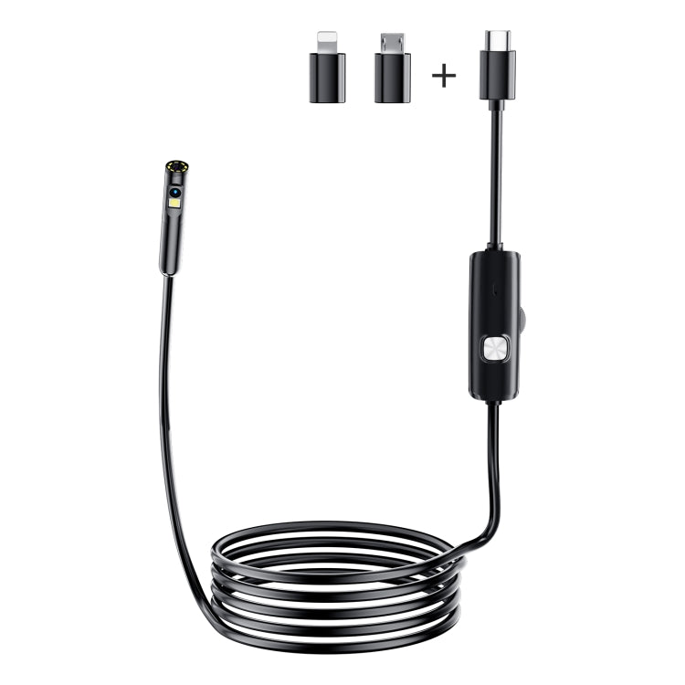 AN112 8mm Double Lenses HD Industry Endoscope Type-C + Micro USB + 8 Pin Connection, 1m Hard Tube, 2m Hard Tube, 3.5m Hard Tube, 5m Hard Tube, 10m Hard Tube