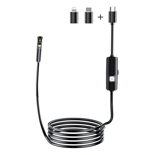 AN112 8mm Double Lenses HD Industry Endoscope Type-C + Micro USB + 8 Pin Connection, 1m Hard Tube, 2m Hard Tube, 3.5m Hard Tube, 5m Hard Tube, 10m Hard Tube