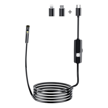 AN112 8mm Double Lenses HD Industry Endoscope Type-C + Micro USB + 8 Pin Connection, 1m Hard Tube, 2m Hard Tube, 3.5m Hard Tube, 5m Hard Tube, 10m Hard Tube