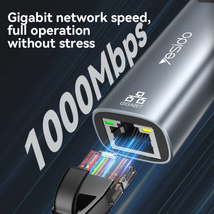 Yesido HB26 2 in 1 USB+USB-C/Type-C to Ethernet Adapter