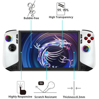 9H 0.3mm Explosion-proof Tempered Glass Film, For MSI Claw 8 AI+, For MSI Claw 7 inch Game Console
