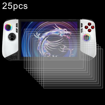 25pcs 9H 0.3mm Explosion-proof Tempered Glass Film, For MSI Claw 8 AI+, For MSI Claw 7 inch Game Console