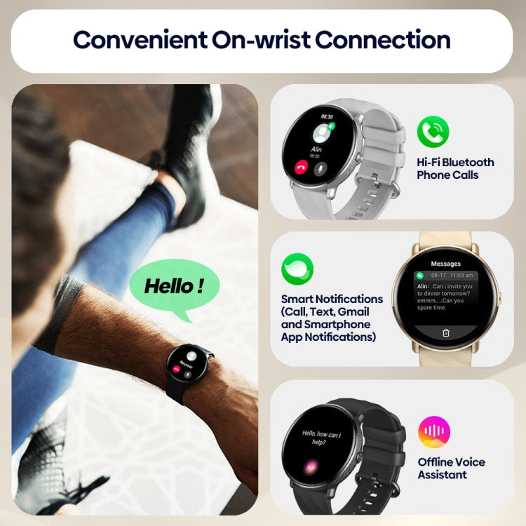 Zeblaze GR 3 Pro 1.43 inch Screen Voice Calling Smart Watch, Support Heart Rate / Blood Pressure / Blood Oxygen