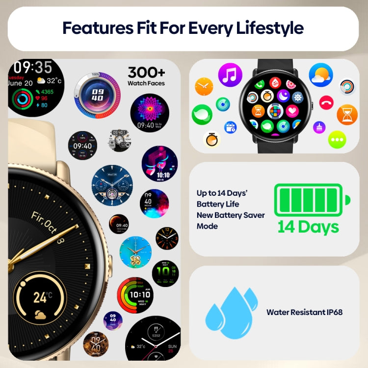 Zeblaze GR 3 Pro 1.43 inch Screen Voice Calling Smart Watch, Support Heart Rate / Blood Pressure / Blood Oxygen