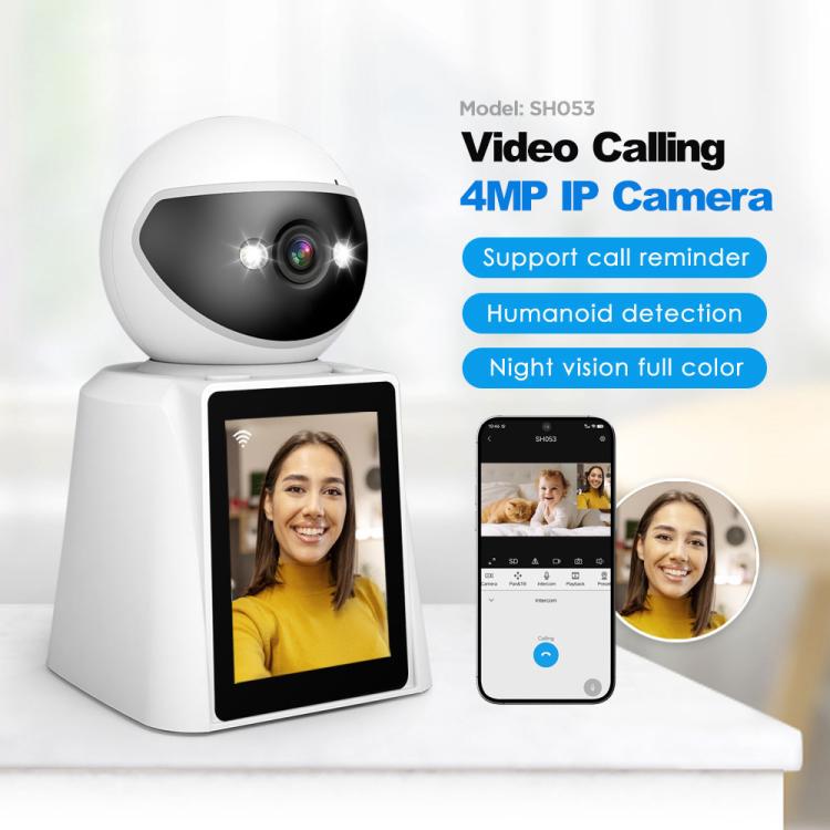 Srihome SH053 4MP 2.8 inch IPS Screen Smart Video Calling IP Camera Baby Monitor, EU Plug, US Plug, UK Plug, AU Plug