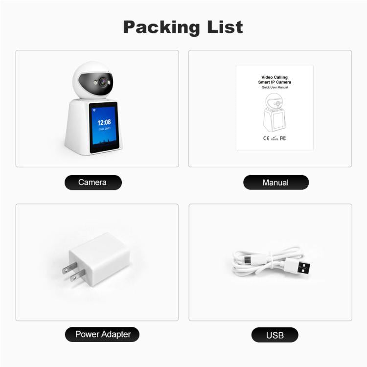 Srihome SH053 4MP 2.8 inch IPS Screen Smart Video Calling IP Camera Baby Monitor, EU Plug, US Plug, UK Plug, AU Plug
